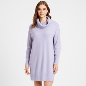 Athleta Wool Cashmere Cowl Neck Sweater Dress Lilac S